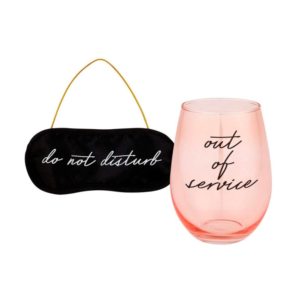 Wine Glass and Eye Mask Gift Set